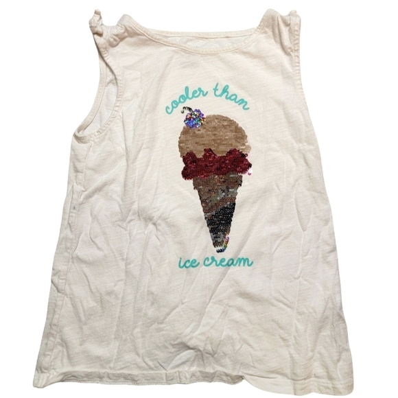 Carter's Other - Carter's Size 7 Changing Sequins Ice Cream Tank Top White
